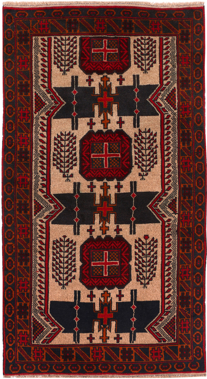 Bisque Baluchi 3' 5 x 6' 4 - No. 53942 - ALRUG Rug Store