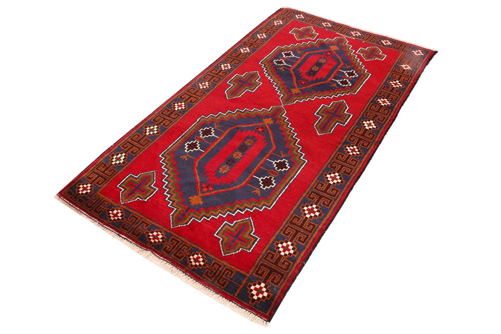 Firebrick Baluchi 3' 5 x 6' 2 - No. 53944 - ALRUG Rug Store
