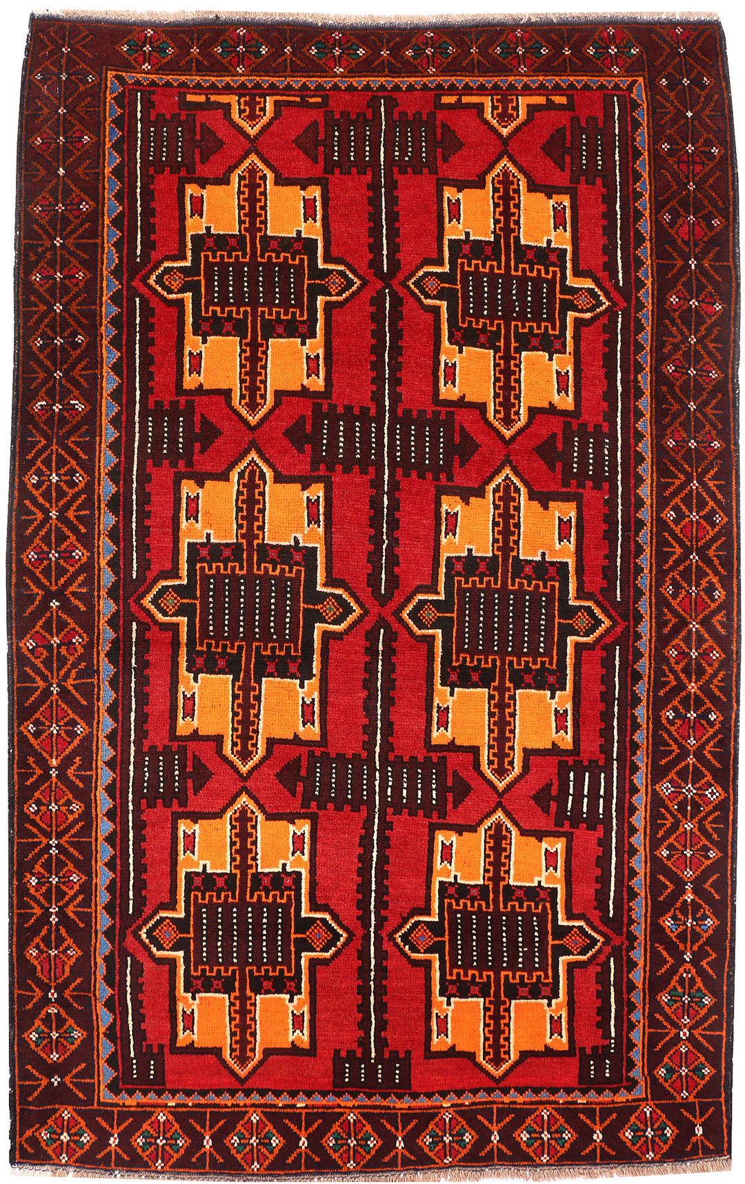 Firebrick Baluchi 3' 10 x 6' 2 - No. 53950 - ALRUG Rug Store