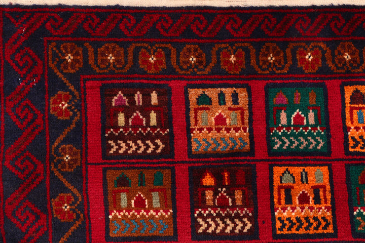 Firebrick Baluchi 3' 5 x 6' 1 - No. 53952 - ALRUG Rug Store