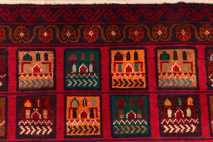 Firebrick Baluchi 3' 5 x 6' 1 - No. 53952 - ALRUG Rug Store