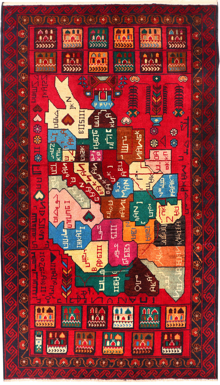 Firebrick Baluchi 3' 5 x 6' 1 - No. 53952 - ALRUG Rug Store
