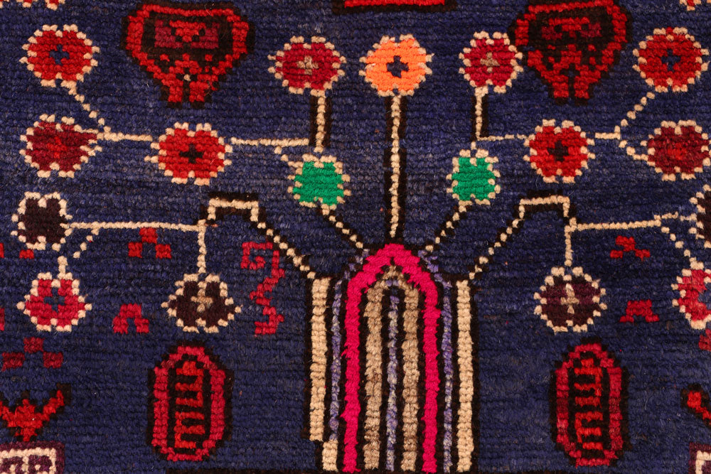 Dark Slateblue Baluchi 3' 8 x 5' 6 - No. 53957 - ALRUG Rug Store