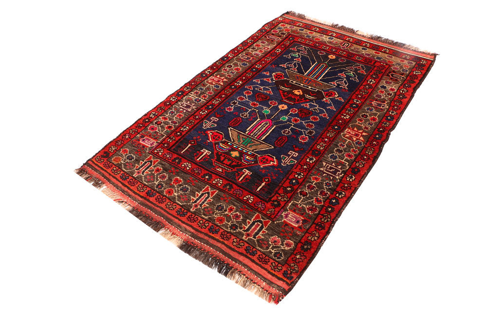 Dark Slateblue Baluchi 3' 8 x 5' 6 - No. 53957 - ALRUG Rug Store