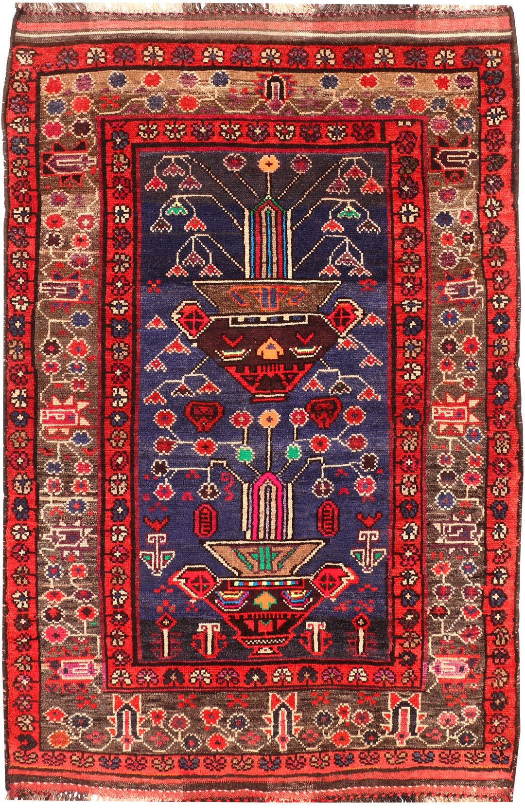 Dark Slateblue Baluchi 3' 8 x 5' 6 - No. 53957 - ALRUG Rug Store