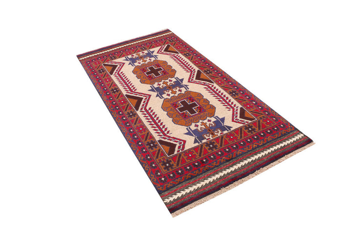 Navajo White Baluchi 3' 4 x 5' 6 - No. 53965 - ALRUG Rug Store