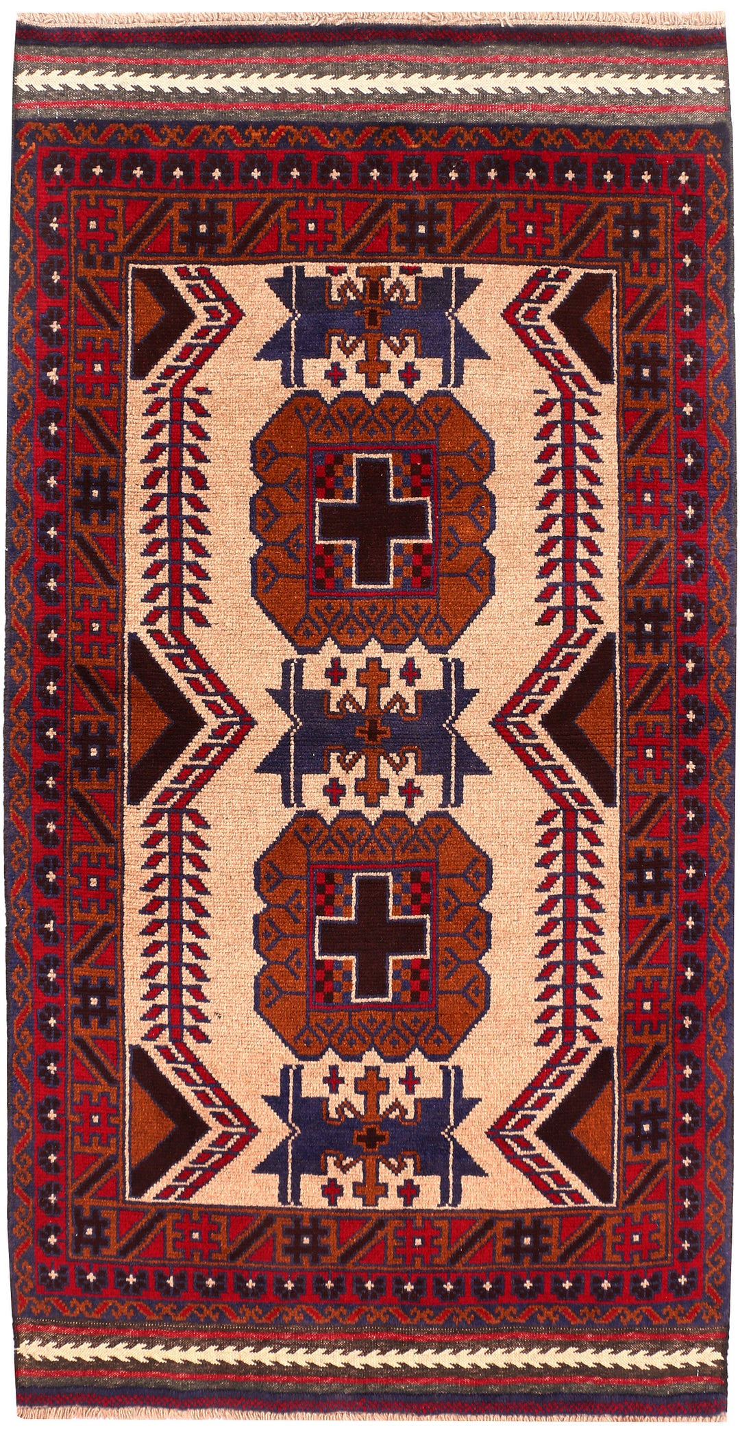 Navajo White Baluchi 3' 4 x 5' 6 - No. 53965 - ALRUG Rug Store