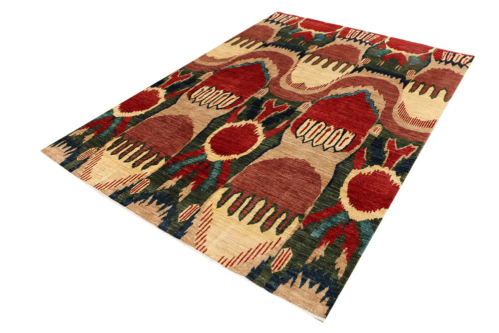 Multi Colored Ikat 5' 9 x 7' 11 - No. 53978 - ALRUG Rug Store