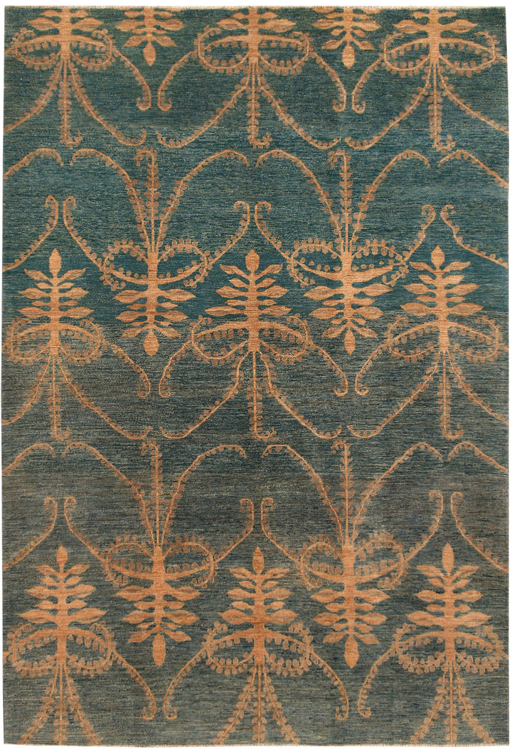 Cadet Blue Ikat 6' 1 x 8' 11 - No. 54043 - ALRUG Rug Store