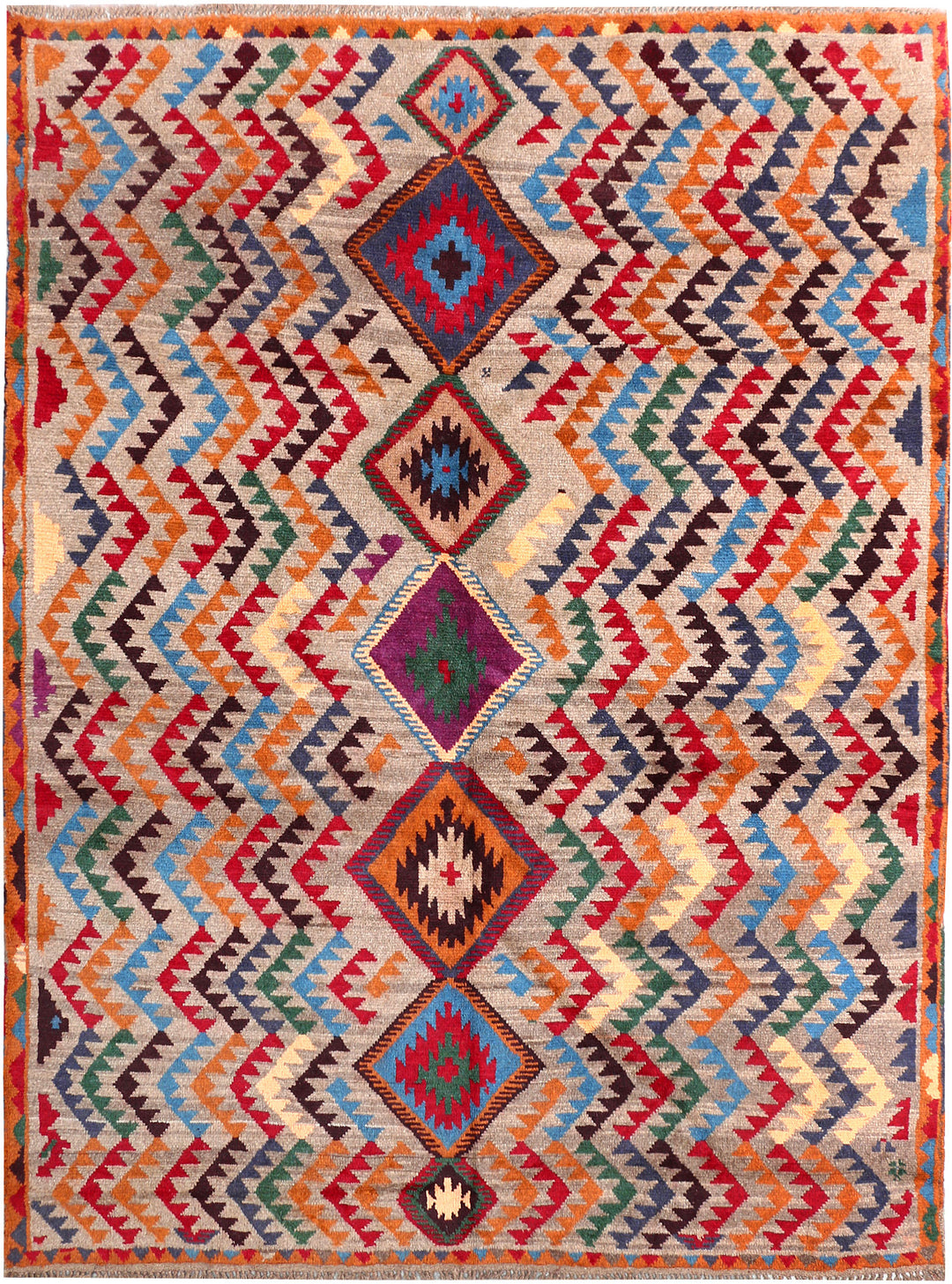 Multi Colored Baluchi 5' 8 x 7' 5 - No. 54190 - ALRUG Rug Store