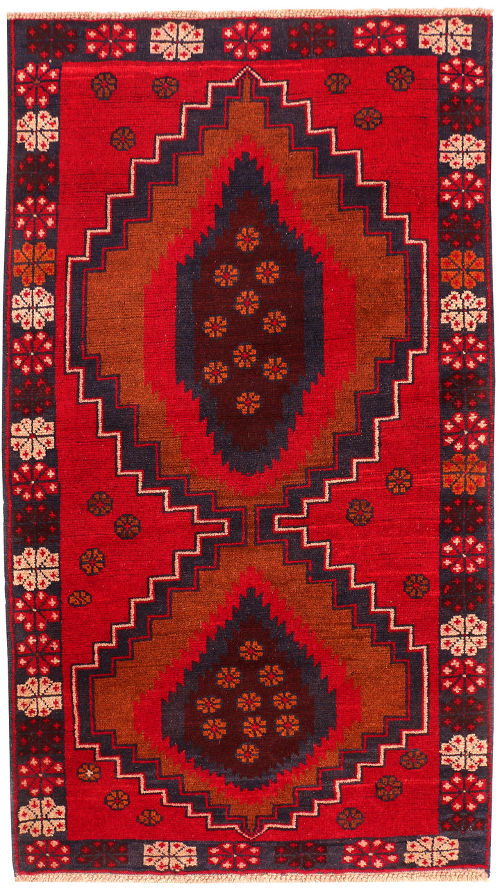 Firebrick Baluchi 3' 5 x 6' 2 - No. 54242 - ALRUG Rug Store