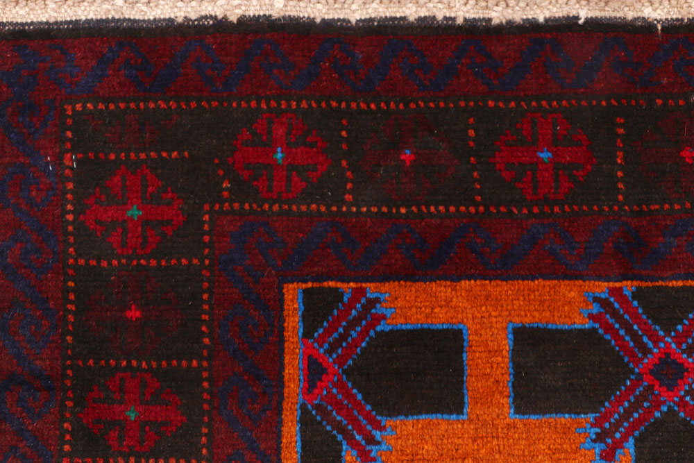 Dark Orange Baluchi 3' 5 x 5' 8 - No. 54246 - ALRUG Rug Store