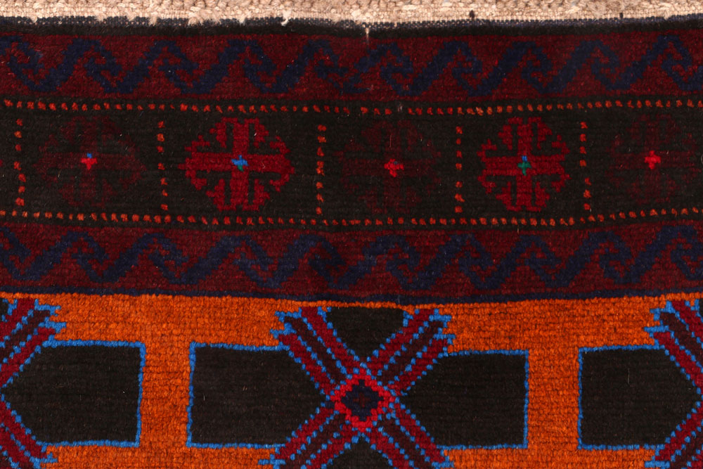 Dark Orange Baluchi 3' 5 x 5' 8 - No. 54246 - ALRUG Rug Store