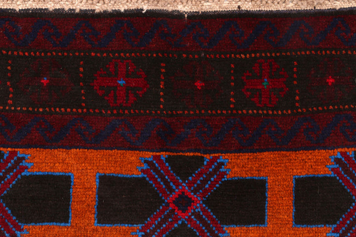 Dark Orange Baluchi 3' 5 x 5' 8 - No. 54246 - ALRUG Rug Store