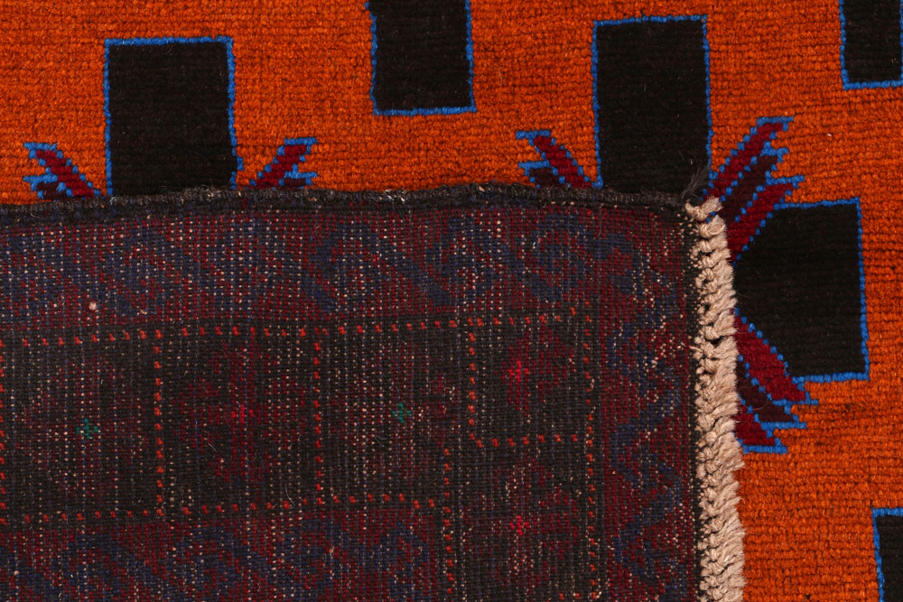 Dark Orange Baluchi 3' 5 x 5' 8 - No. 54246 - ALRUG Rug Store