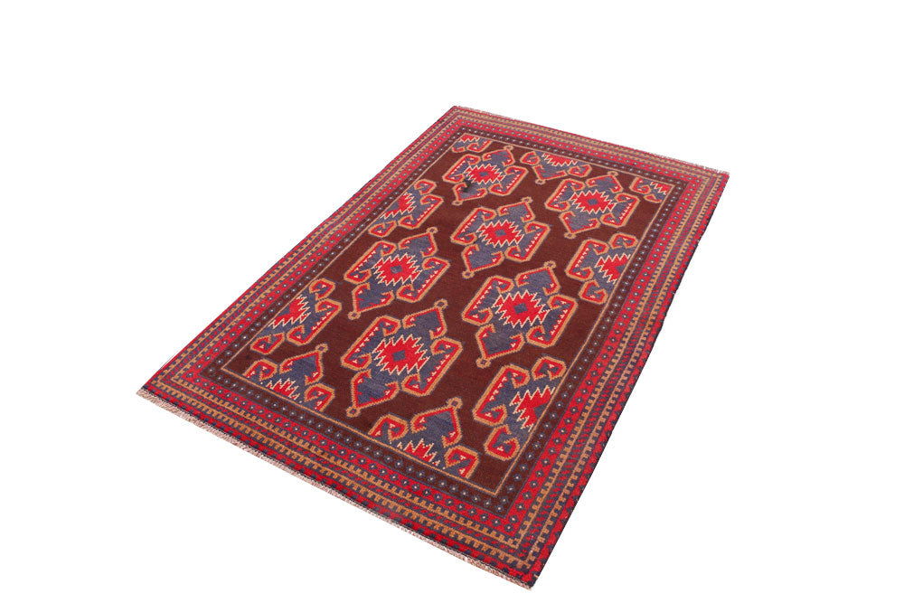 Maroon Baluchi 3' 5 x 5' 3 - No. 54248 - ALRUG Rug Store