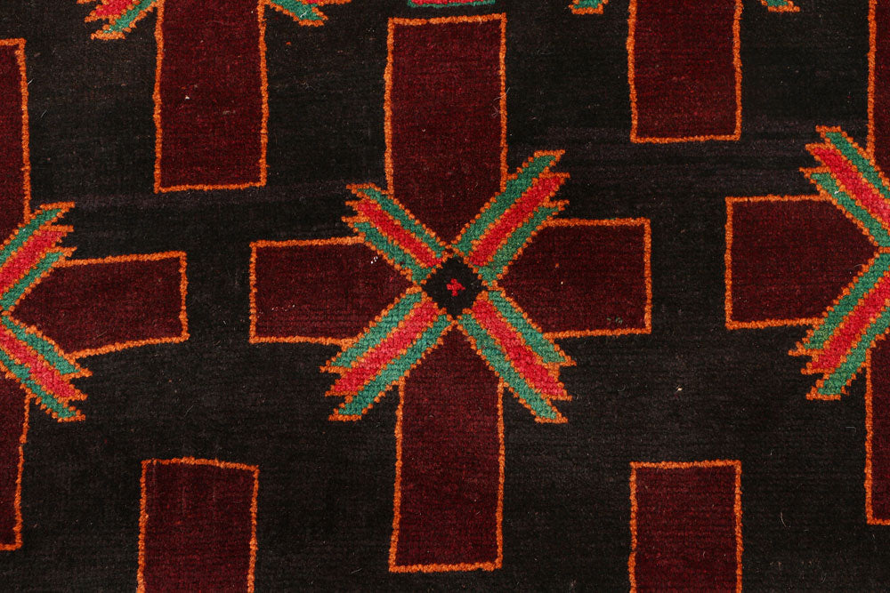 Black Baluchi 3' 7 x 6' 3 - No. 54255 - ALRUG Rug Store