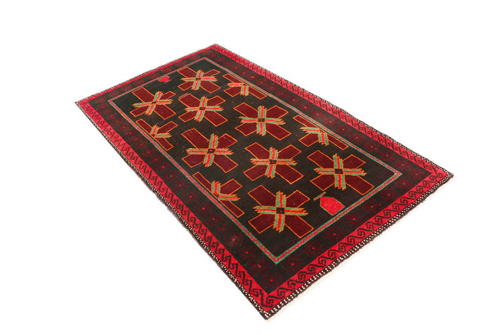 Black Baluchi 3' 7 x 6' 3 - No. 54255 - ALRUG Rug Store