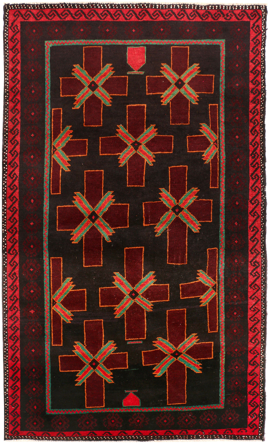 Black Baluchi 3' 7 x 6' 3 - No. 54255 - ALRUG Rug Store