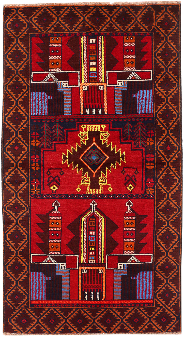 Multi Colored Baluchi 3' 4 x 6' 2 - No. 54268 - ALRUG Rug Store