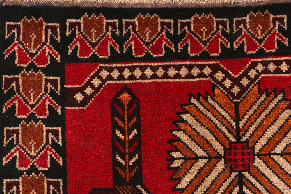 Firebrick Baluchi 3' 5 x 6' 4 - No. 54269 - ALRUG Rug Store