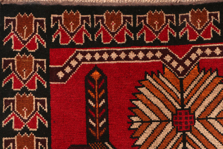 Firebrick Baluchi 3' 5 x 6' 4 - No. 54269 - ALRUG Rug Store