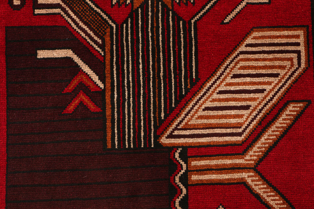 Firebrick Baluchi 3' 5 x 6' 4 - No. 54269 - ALRUG Rug Store