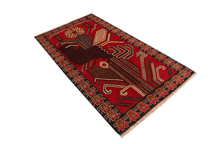 Firebrick Baluchi 3' 5 x 6' 4 - No. 54269 - ALRUG Rug Store