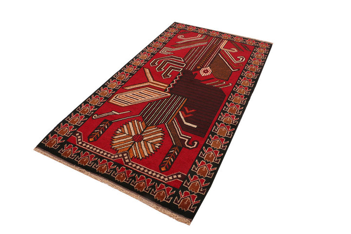 Firebrick Baluchi 3' 5 x 6' 4 - No. 54269 - ALRUG Rug Store