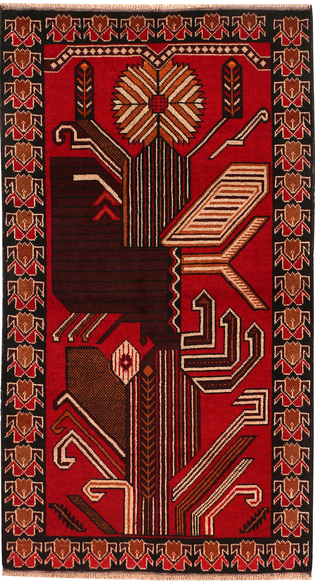 Firebrick Baluchi 3' 5 x 6' 4 - No. 54269 - ALRUG Rug Store