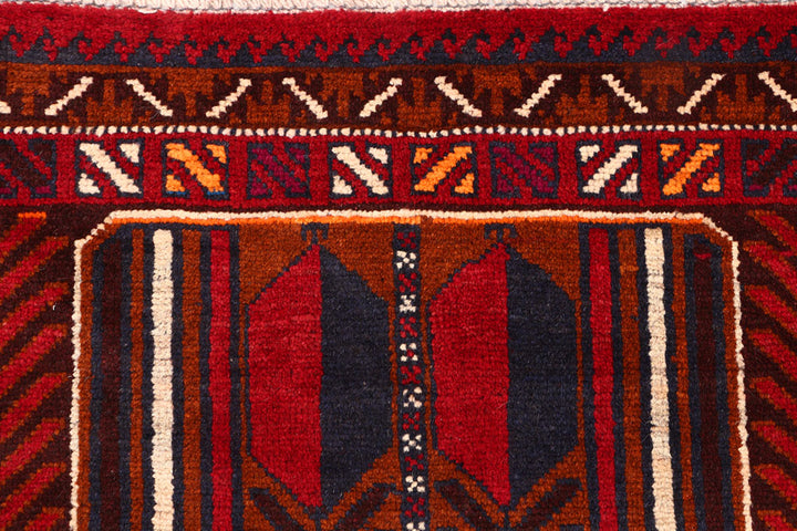 Firebrick Baluchi 3' 7 x 6' - No. 54273 - ALRUG Rug Store