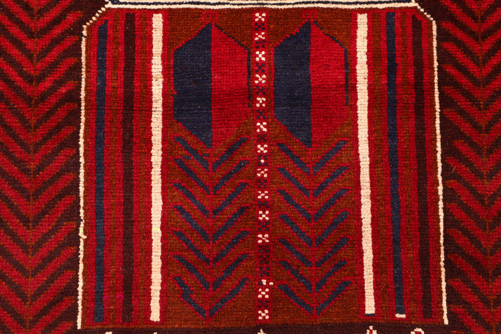 Firebrick Baluchi 3' 7 x 6' - No. 54273 - ALRUG Rug Store