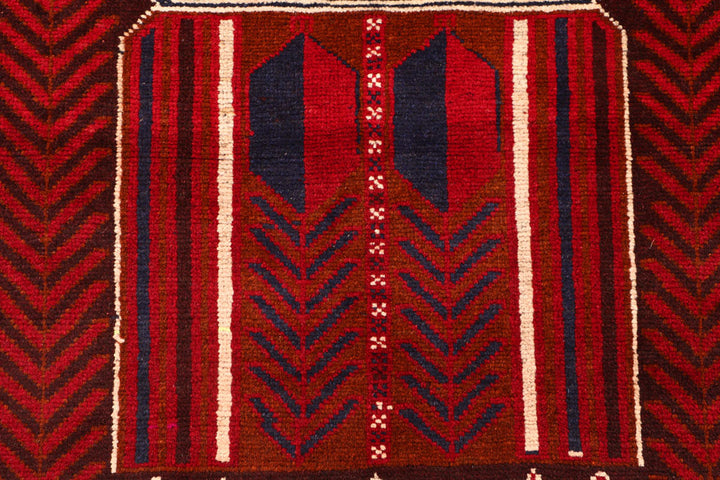 Firebrick Baluchi 3' 7 x 6' - No. 54273 - ALRUG Rug Store