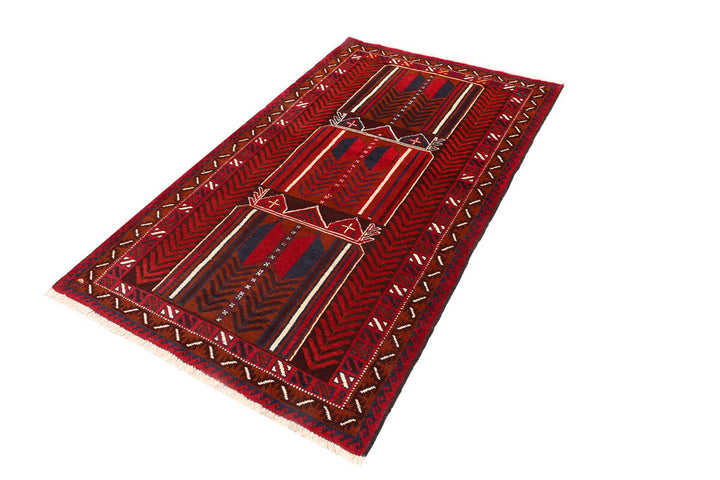 Firebrick Baluchi 3' 7 x 6' - No. 54273 - ALRUG Rug Store