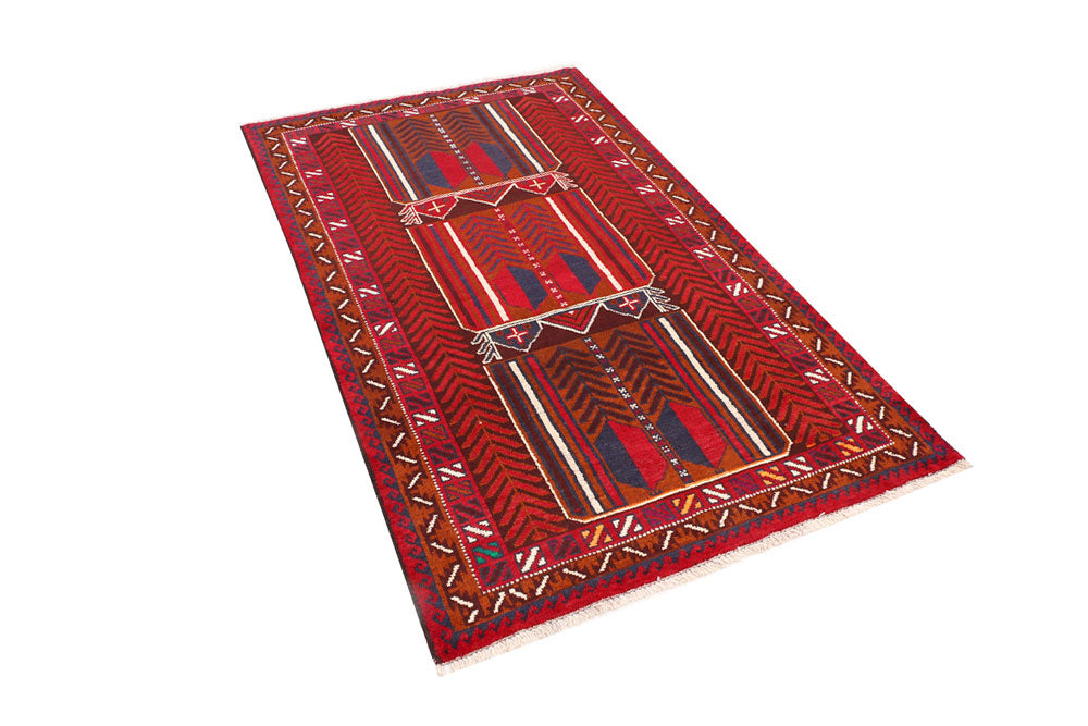 Firebrick Baluchi 3' 7 x 6' - No. 54273 - ALRUG Rug Store