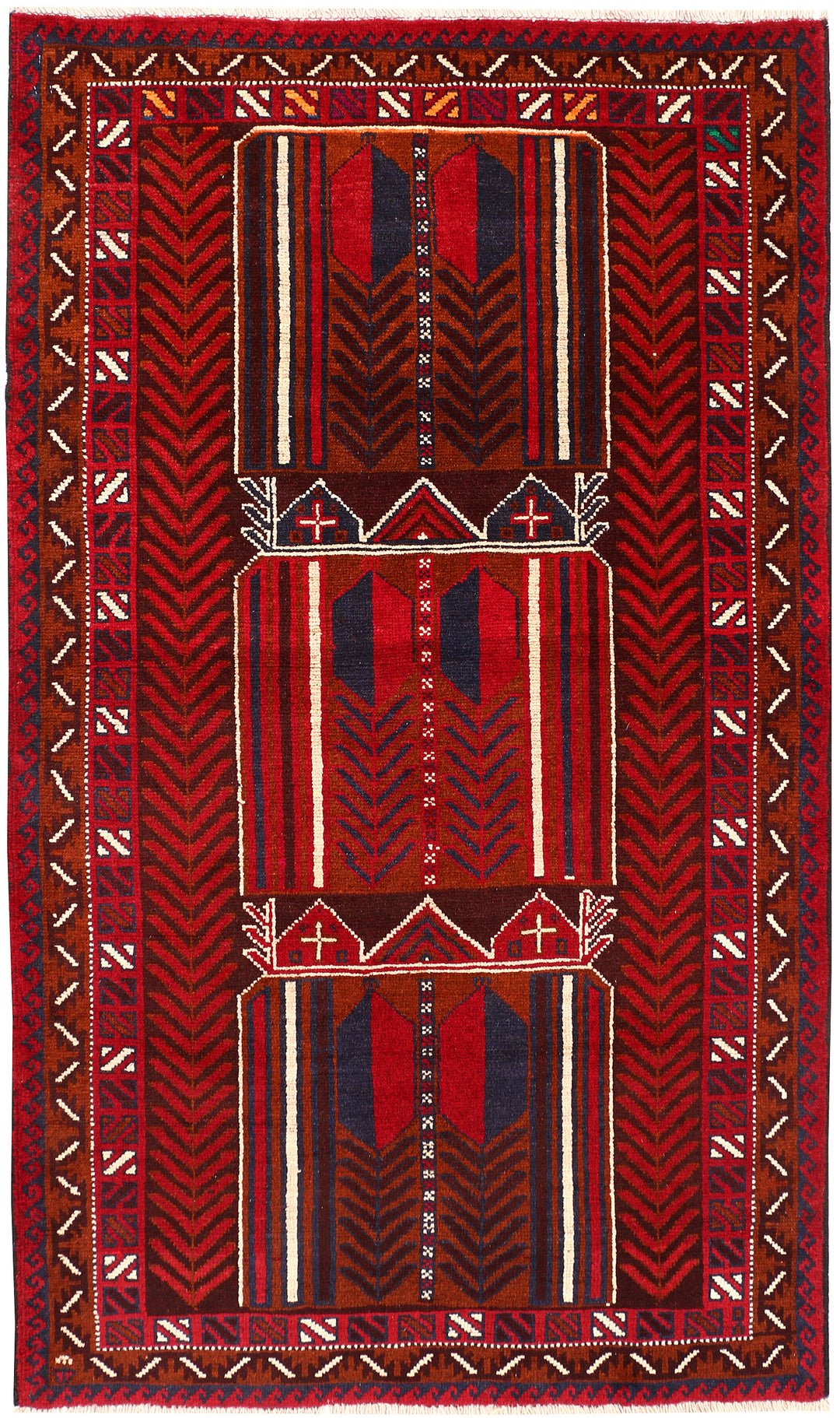 Firebrick Baluchi 3' 7 x 6' - No. 54273 - ALRUG Rug Store