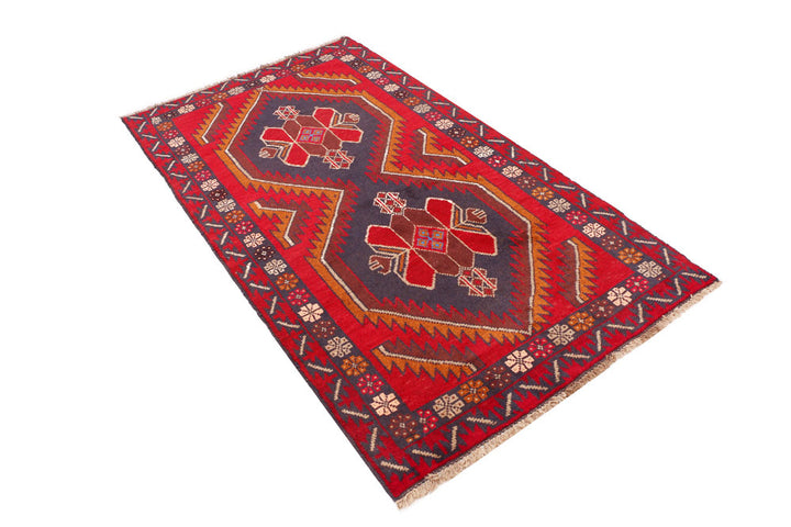 Firebrick Baluchi 3' 6 x 6' 4 - No. 54282 - ALRUG Rug Store