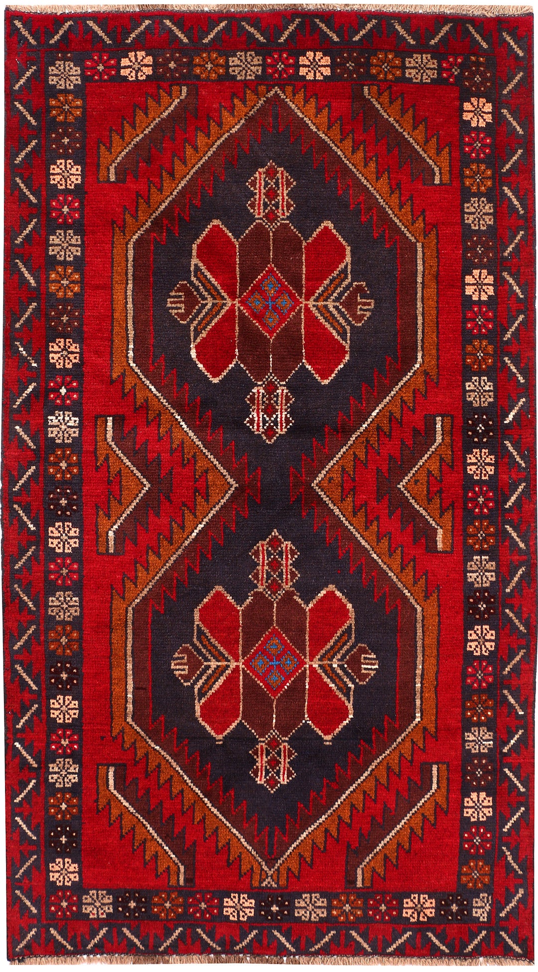 Firebrick Baluchi 3' 6 x 6' 4 - No. 54282 - ALRUG Rug Store