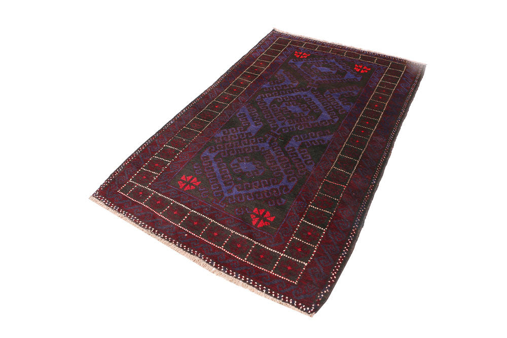 Dark Slateblue Baluchi 3' 5 x 5' 9 - No. 54284 - ALRUG Rug Store