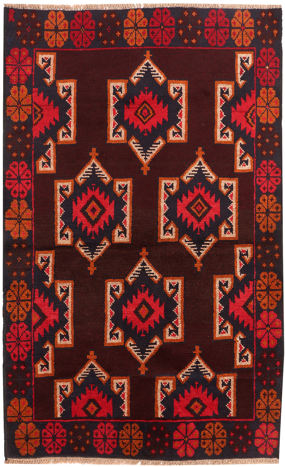 Maroon Baluchi 3' 8 x 5' 11 - No. 54421 - ALRUG Rug Store