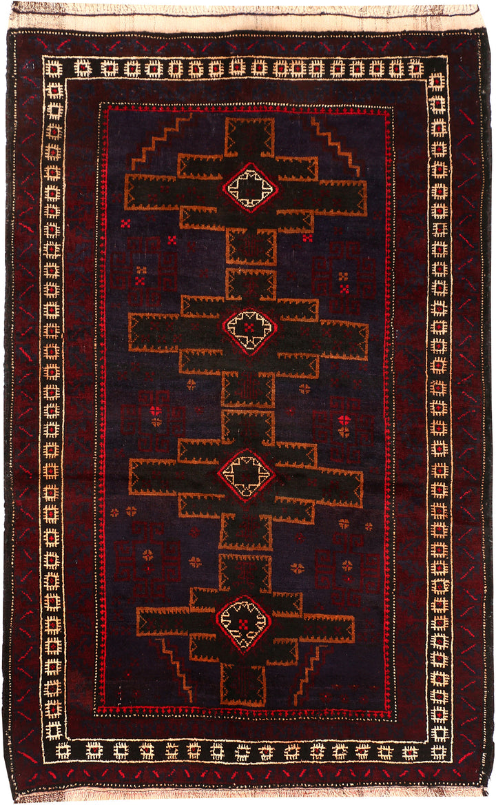 Midnight Blue Baluchi 3' 8 x 5' 9 - No. 54427 - ALRUG Rug Store