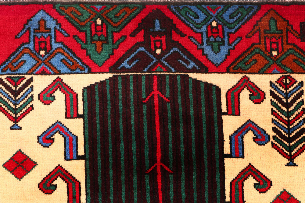 Multi Colored Baluchi 3' 7 x 6' - No. 54429 - ALRUG Rug Store