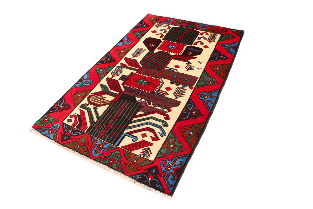 Multi Colored Baluchi 3' 7 x 6' - No. 54429 - ALRUG Rug Store