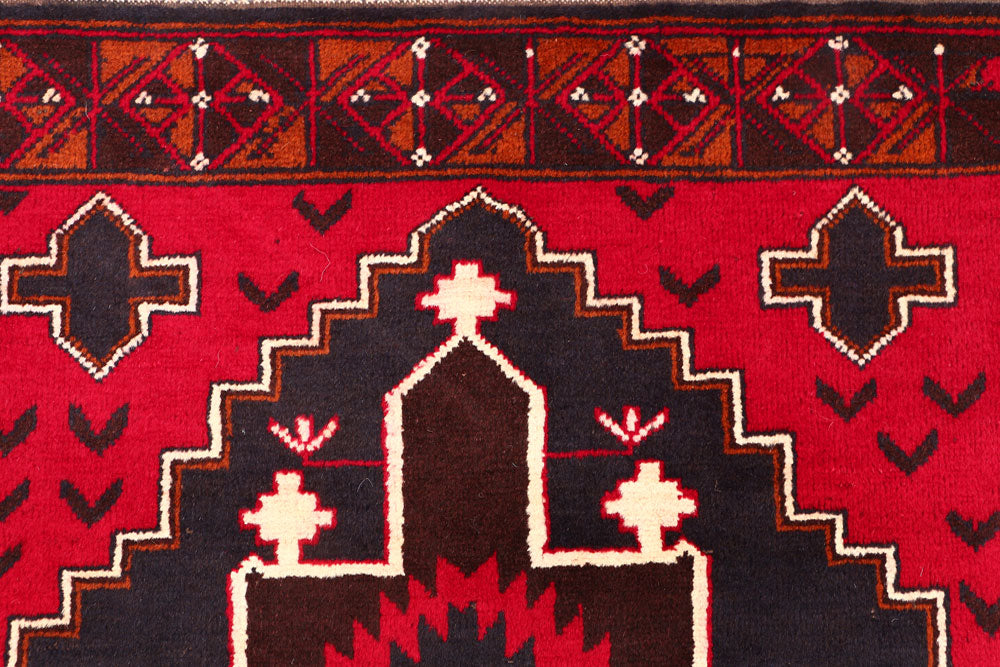 Firebrick Baluchi 3' 6 x 5' 9 - No. 54430 - ALRUG Rug Store
