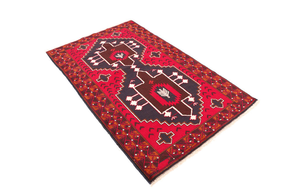 Firebrick Baluchi 3' 6 x 5' 9 - No. 54430 - ALRUG Rug Store