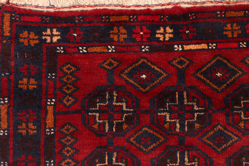 Dark Red Baluchi 3' 2 x 6' 4 - No. 54435 - ALRUG Rug Store