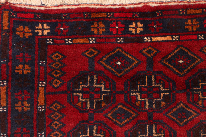 Dark Red Baluchi 3' 2 x 6' 4 - No. 54435 - ALRUG Rug Store