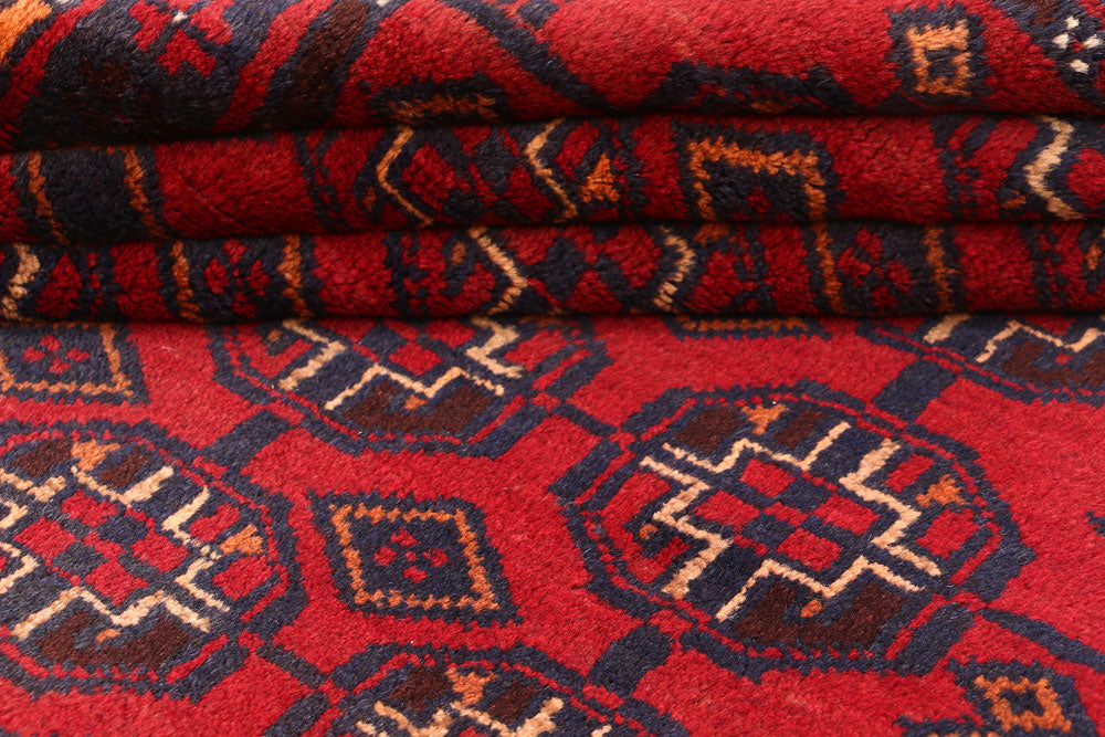 Dark Red Baluchi 3' 2 x 6' 4 - No. 54435 - ALRUG Rug Store