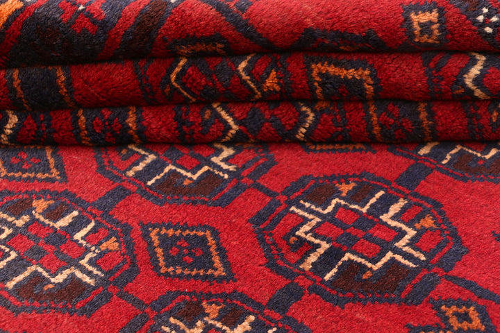 Dark Red Baluchi 3' 2 x 6' 4 - No. 54435 - ALRUG Rug Store
