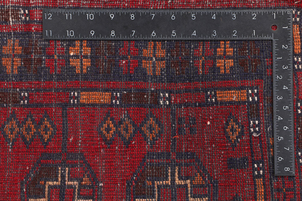 Dark Red Baluchi 3' 2 x 6' 4 - No. 54435 - ALRUG Rug Store